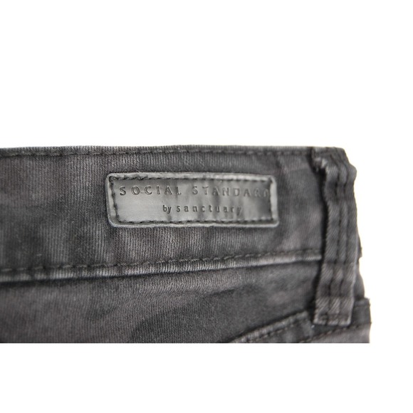 Social Standard By Sanctuary Jeans‎ Womens 14 Black Camo Skinny Ankle Stretch - Picture 8 of 16